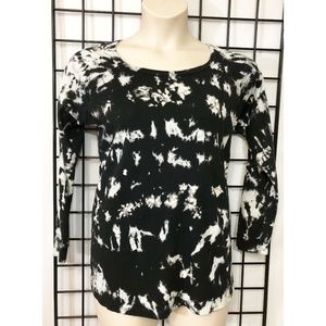 Tryst Knit Top 100% Cotton Black / Ash Tie Dye